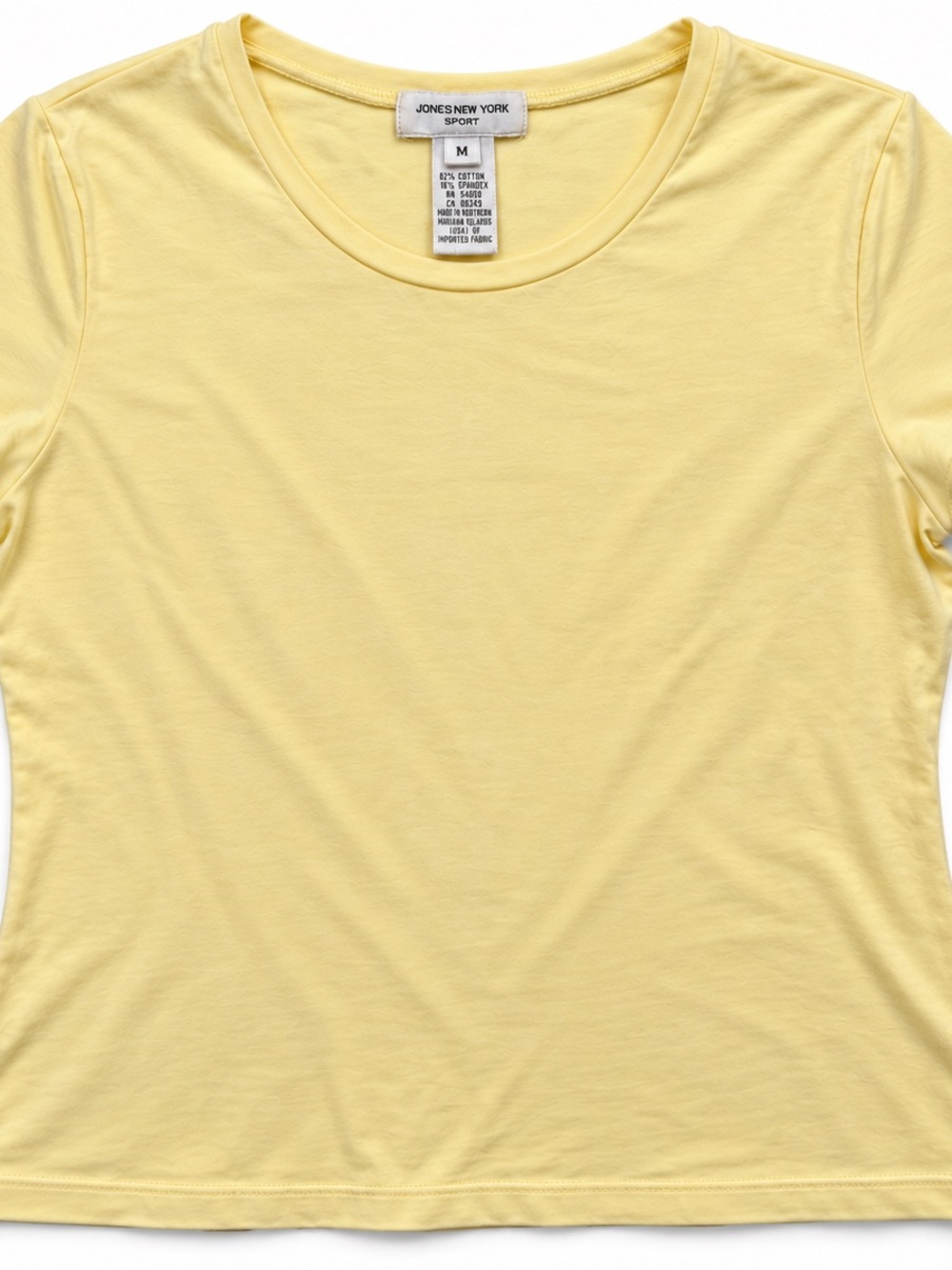 Jones New York Pale Yellow Short-Sleeve Crewneck Tee